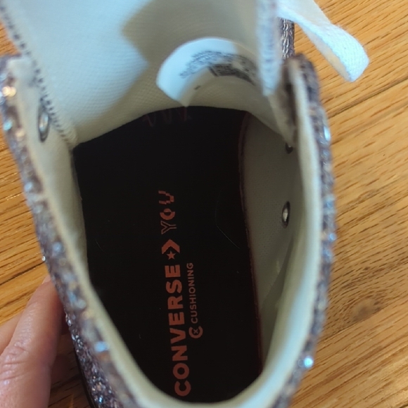 Converse Chuck Taylor Sparkly High-Top Sneakers - Silver - Picture 2 of 6